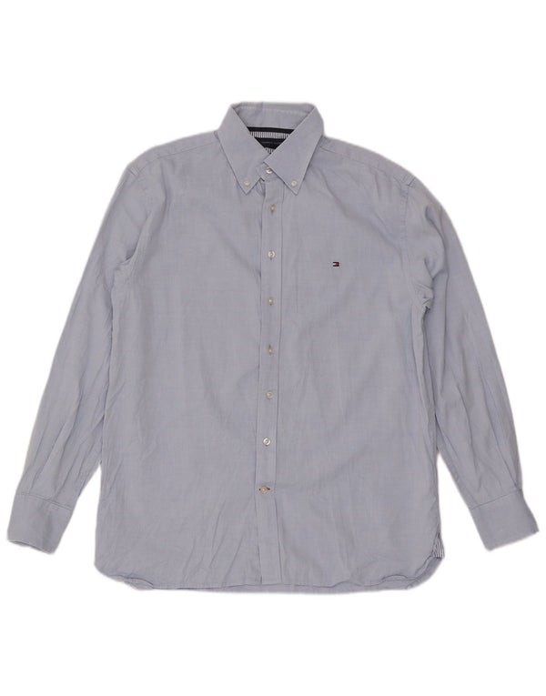 Camisa masculina Tommy Hilfiger de algodão azul médio