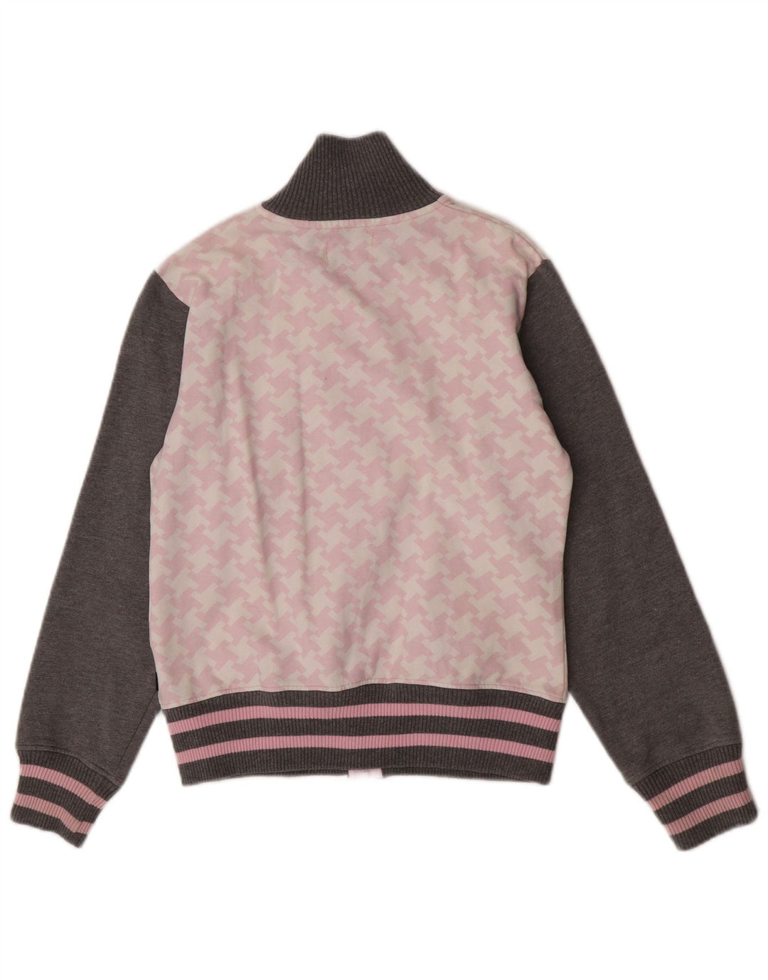 Sergio Tacchini Womens Tracksuit Top Jacket UK 14 Médio Cinza Houndstooth