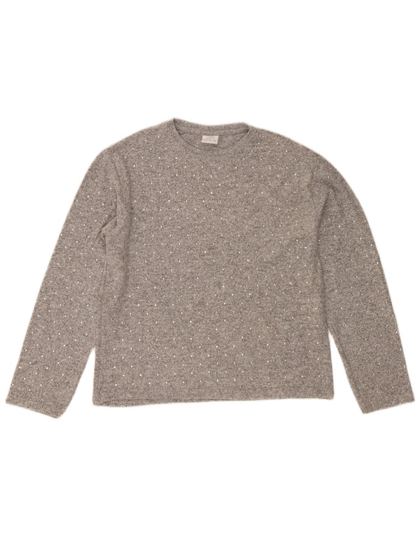 Suéter Zara Girls com gola redonda 11-12 anos cinza poliéster