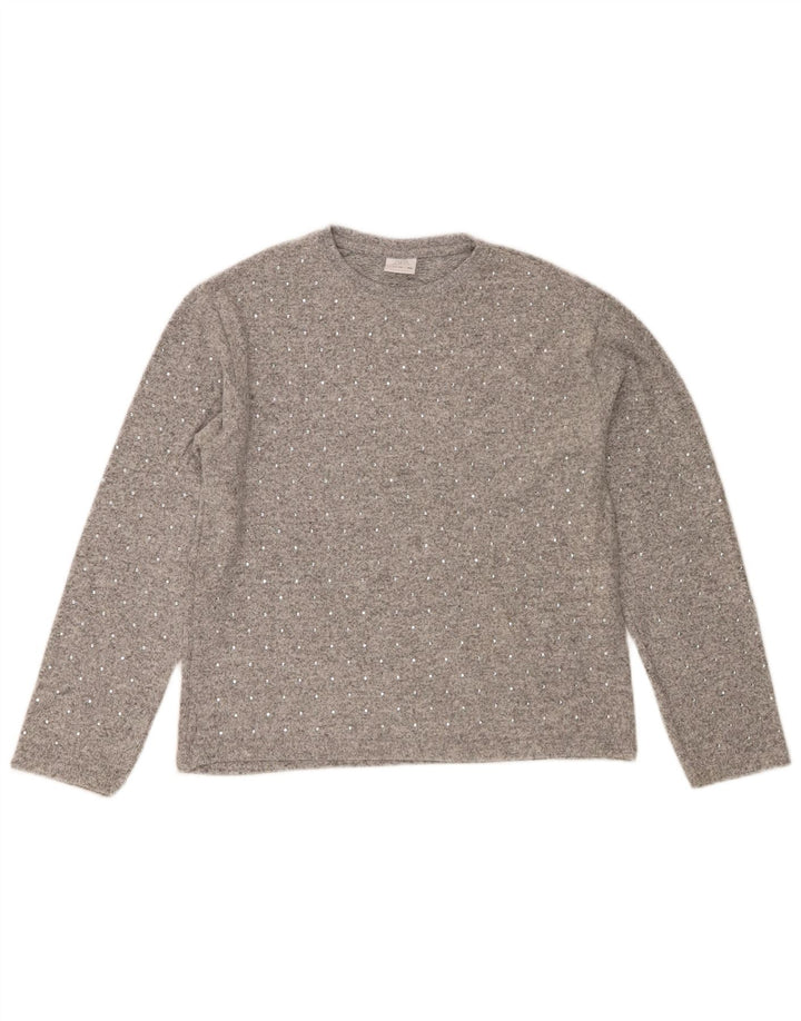 Suéter Zara Girls com gola redonda 11-12 anos cinza poliéster