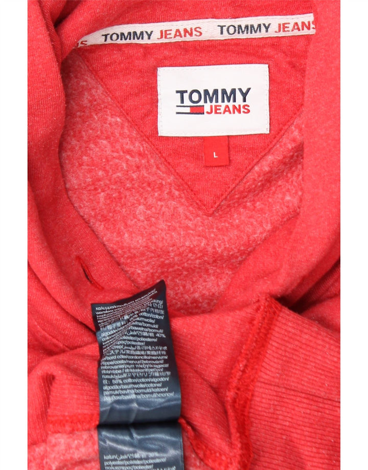 TOMMY HILFIGER Suéter masculino com capuz grande algodão vermelho