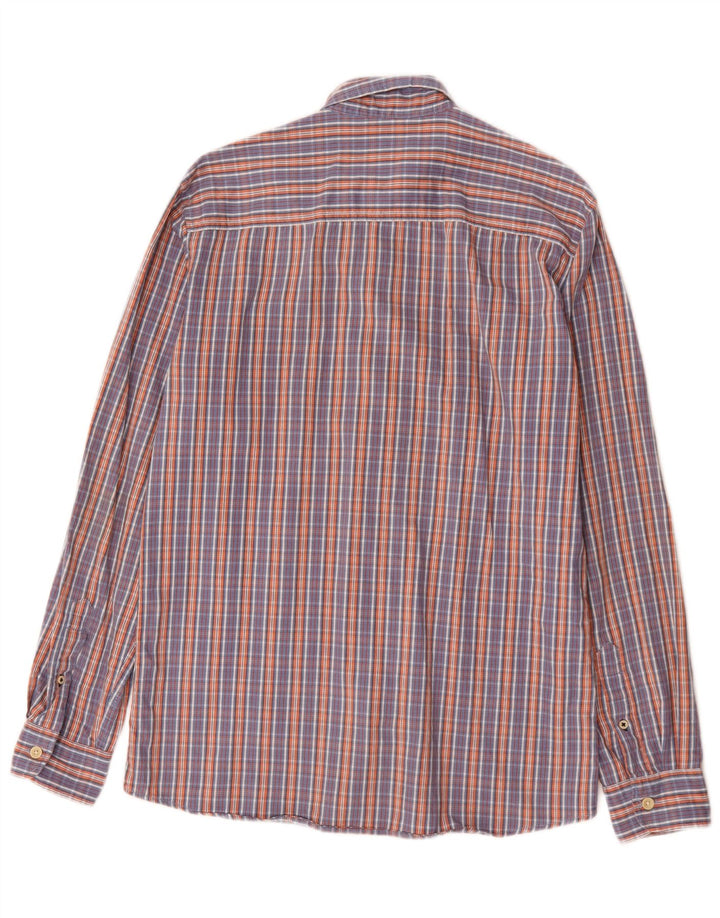 Camisa masculina Jack & Jones de algodão xadrez azul médio
