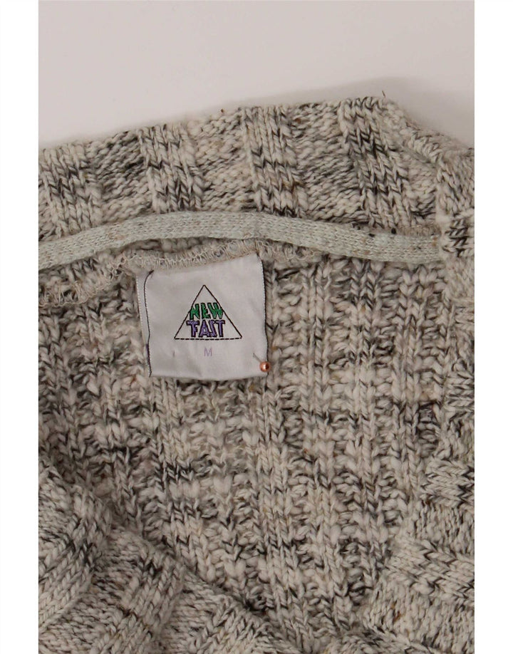 C&A Suéter masculino novo com decote em V rápido, acrílico manchado cinza médio