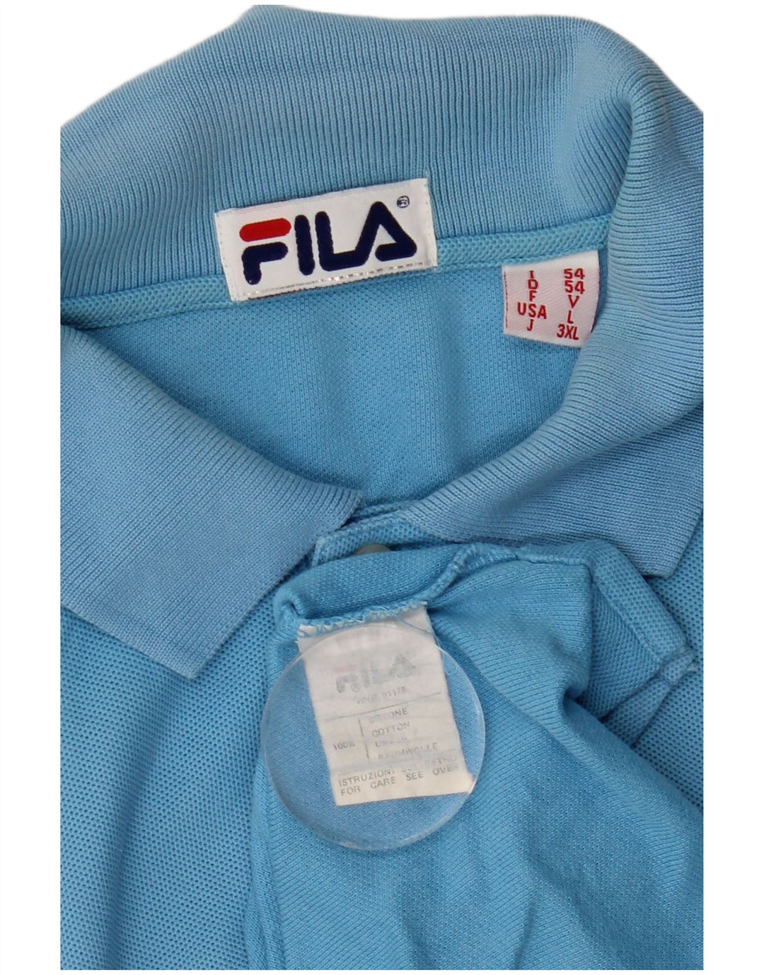 Camisa polo masculina Fila IT 54 XL azul algodão