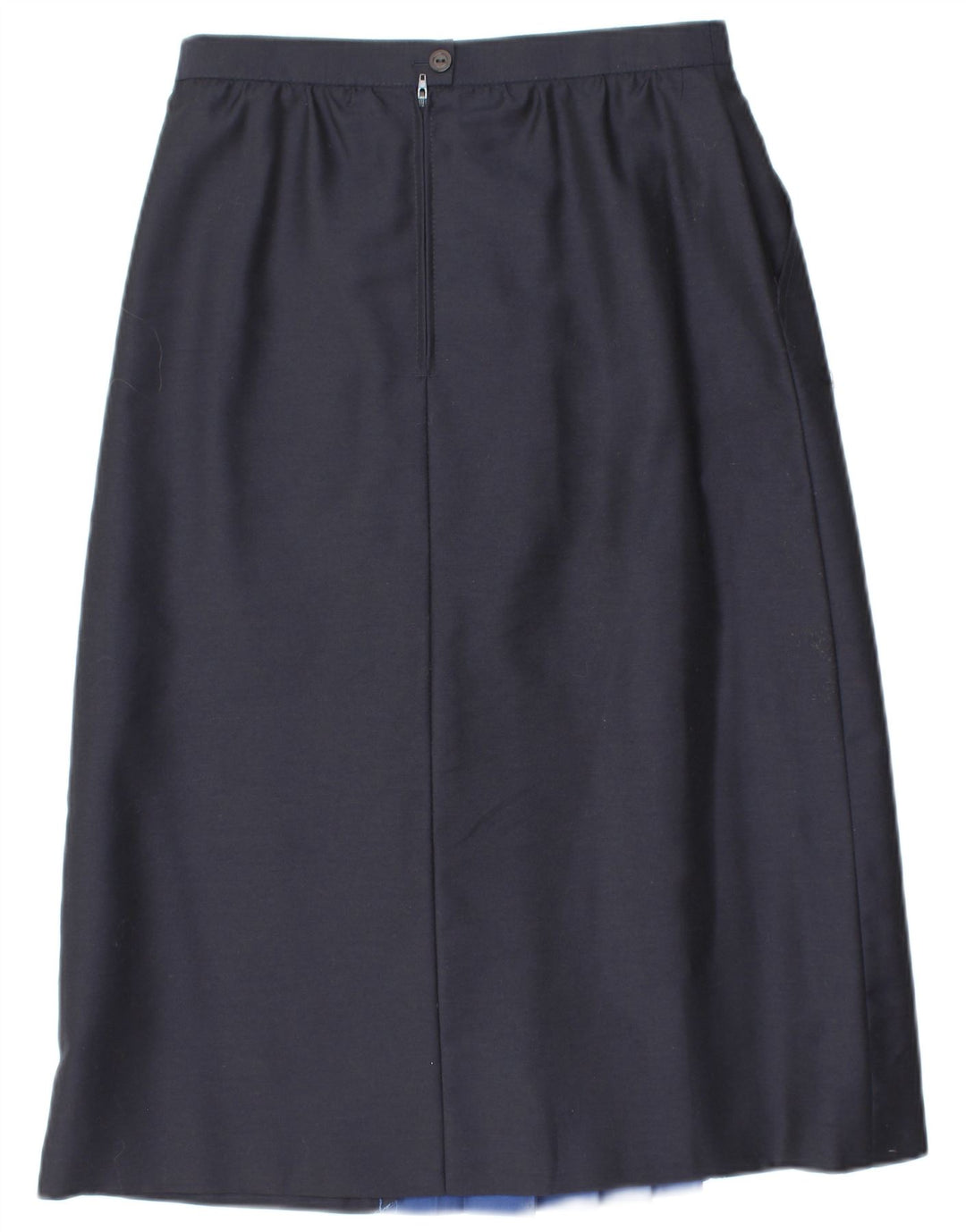 Saia feminina VINTAGE cintura alta evasê UE 38 médio W28 azul marinho