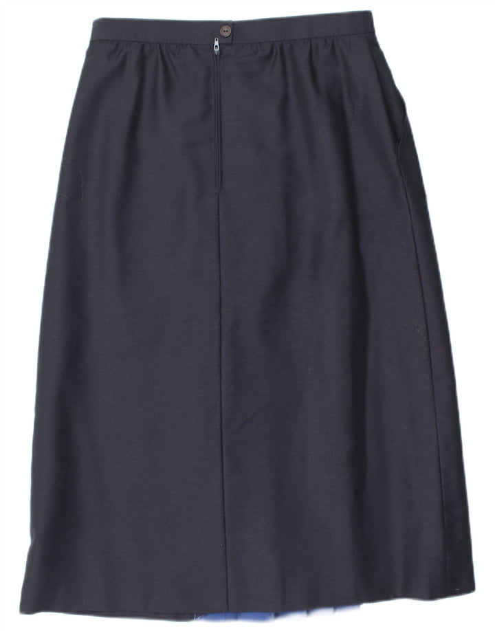 Saia feminina VINTAGE cintura alta evasê UE 38 médio W28 azul marinho