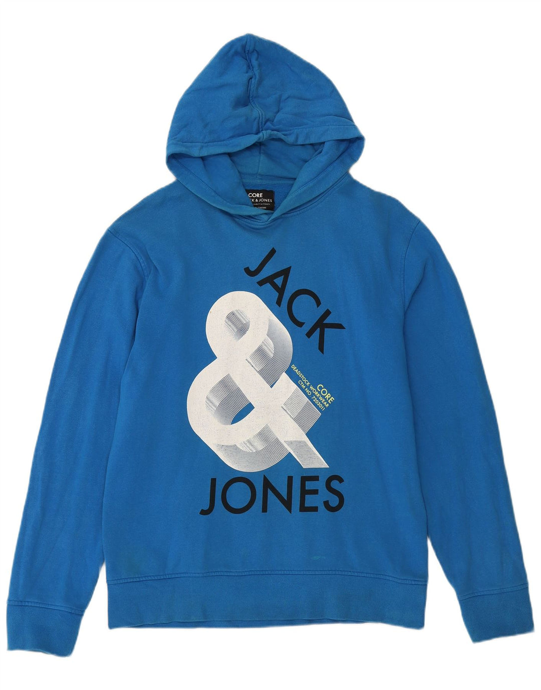 Jumper com capuz gráfico masculino JACK & JONES XL algodão azul