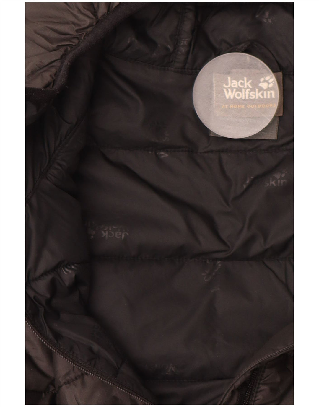 Jaqueta masculina acolchoada com capuz JACK WOLFSKIN Reino Unido 34 poliéster preto pequeno