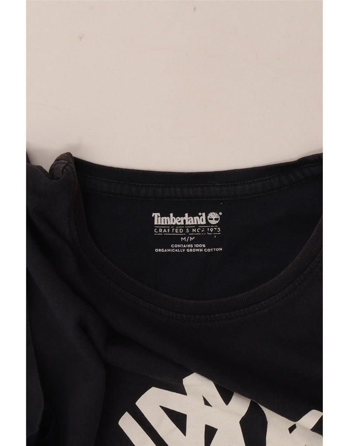 Timberland Camiseta masculina gráfica Top médio algodão azul marinho