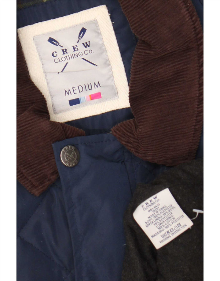 Jaqueta acolchoada masculina Crew Clothing UK 38 bloco colorido azul marinho médio