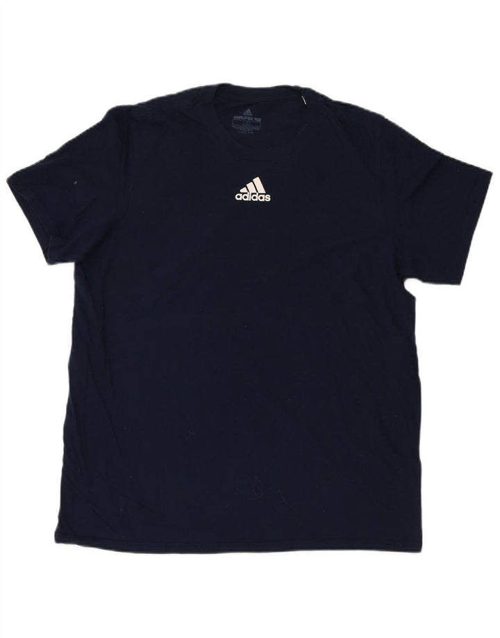 Camiseta masculina ADIDAS grande algodão azul marinho