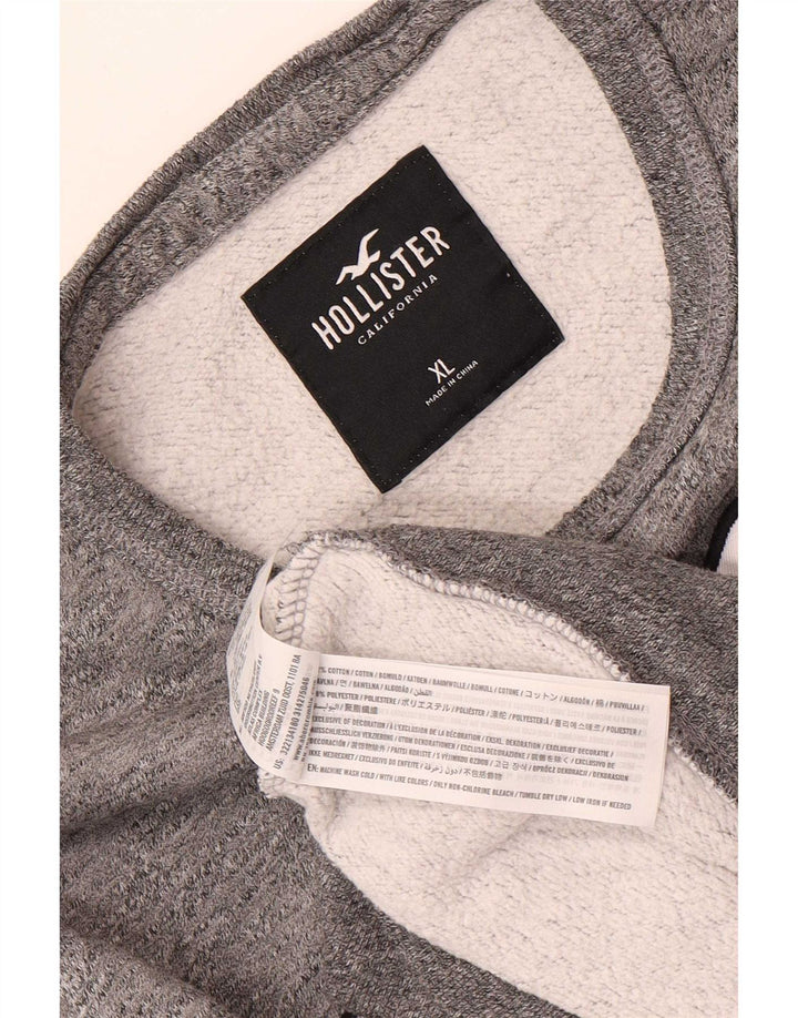 Hollister masculino gráfico moletom jumper XL algodão cinza