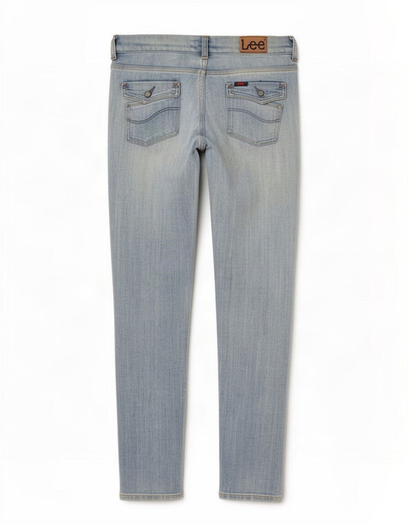 Lee Womens Slim Jeans W28 L30 Azul Algodão