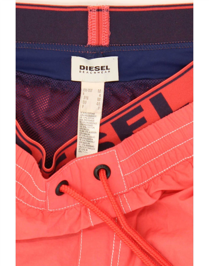 Calções de banho diesel masculino gráfico EU 48 algodão vermelho médio