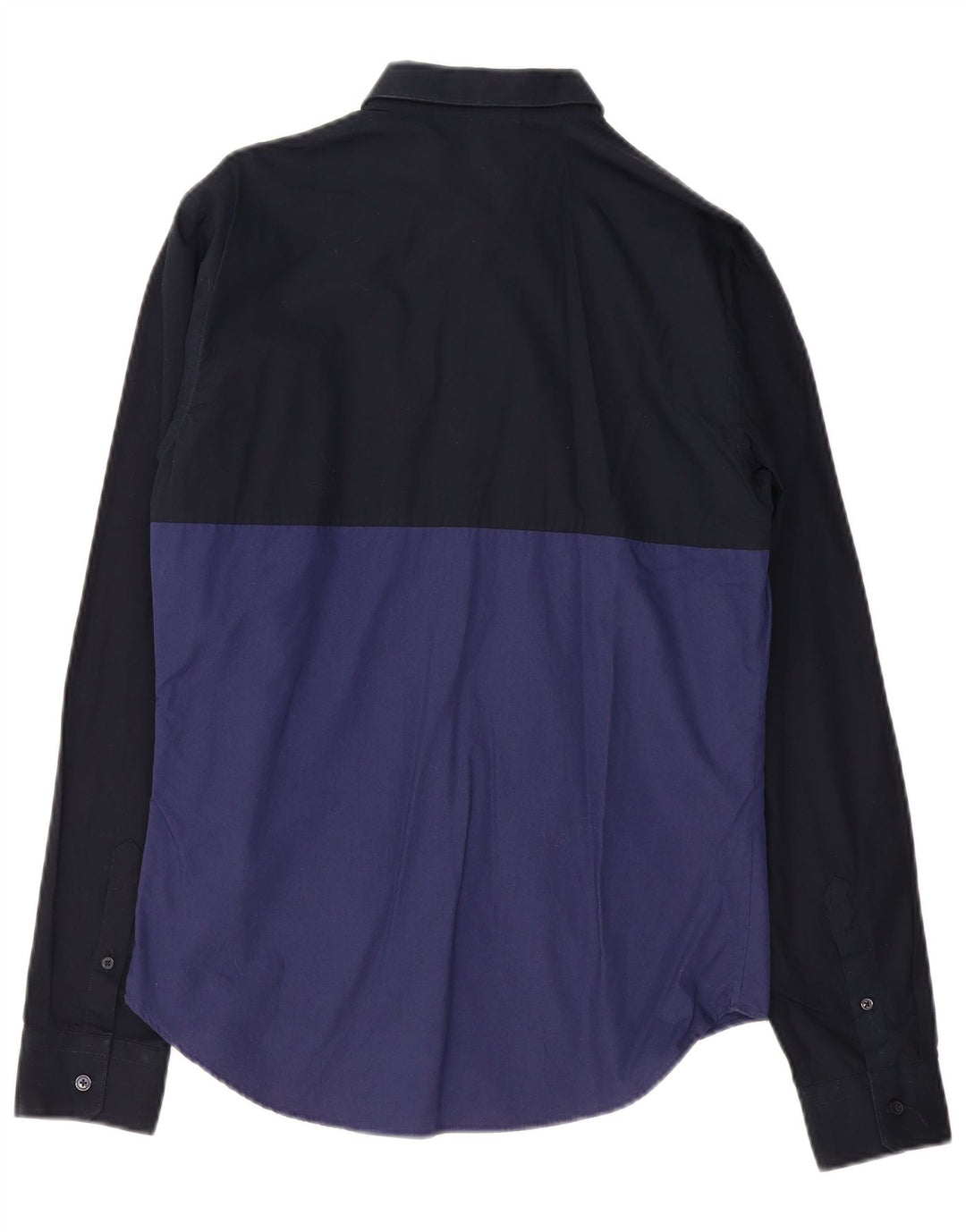 Camisa masculina ZARA Slim Fit médio azul marinho colorblock