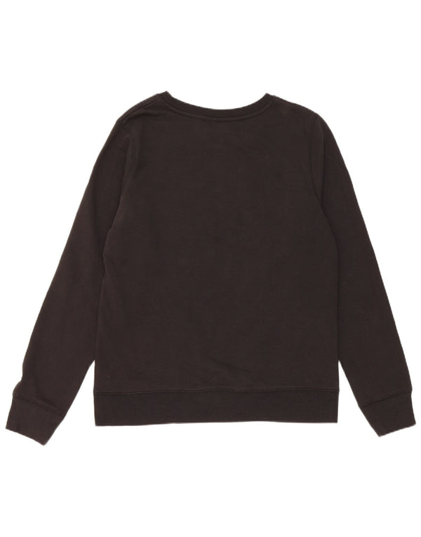 Champion feminino gráfico moletom jumper UK 12 médio algodão preto