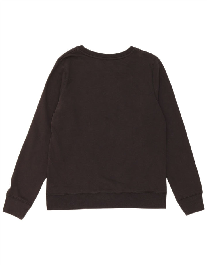 Champion feminino gráfico moletom jumper UK 12 médio algodão preto