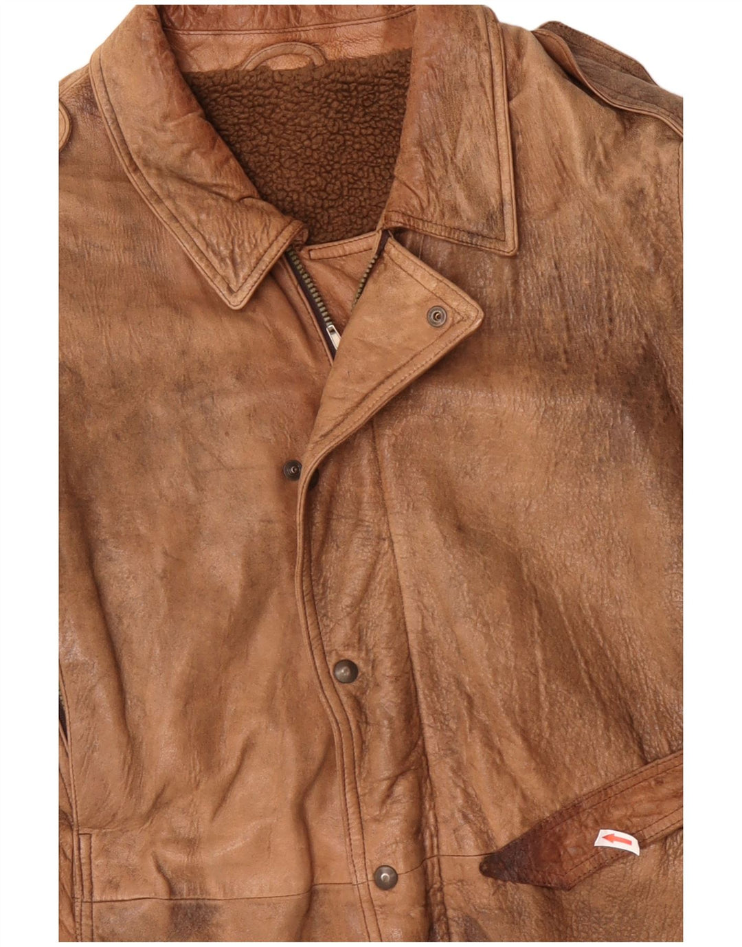 Jaqueta de couro militar masculina VINTAGE UK 42 XL bege