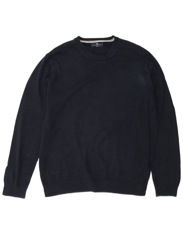 Suéter masculino Marks & Spencer Blue Harbor com gola redonda XL algodão marinho