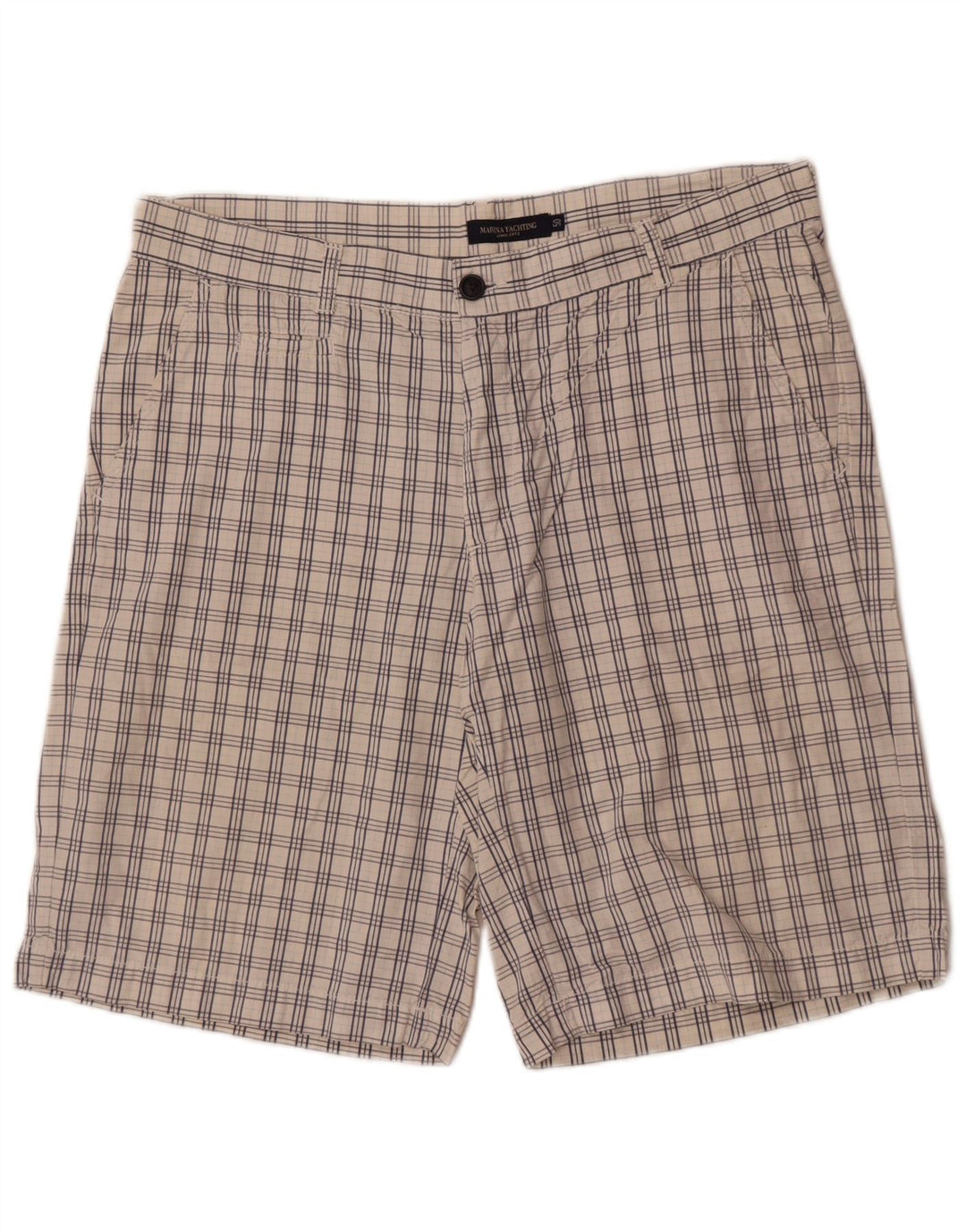Marina Yachting Mens Chino Shorts IT 50 Grande W36 Xadrez Branco