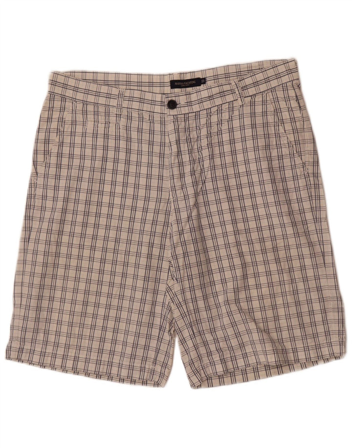 Marina Yachting Mens Chino Shorts IT 50 Grande W36 Xadrez Branco
