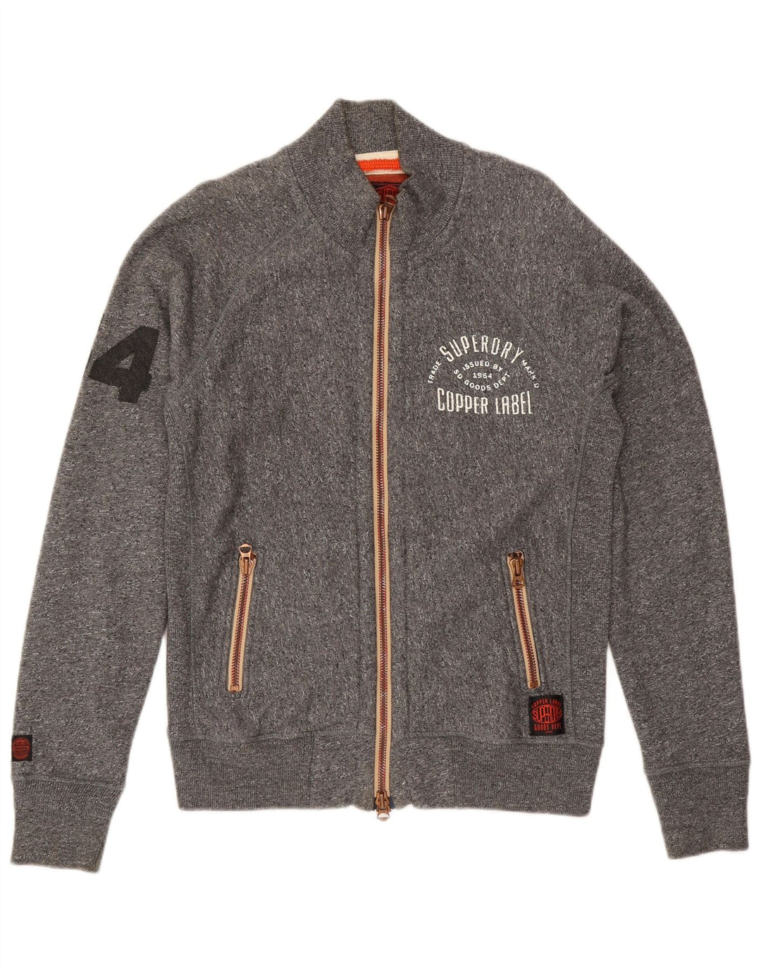 Superdry Mens Graphic Tracksuit Top Jacket Grande Algodão Cinza