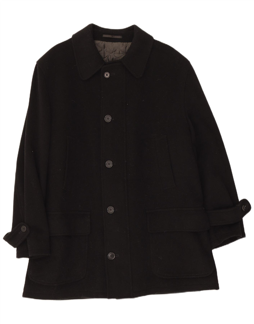 Sobretudo masculino Pierre Cardin IT 50 grande lã preta