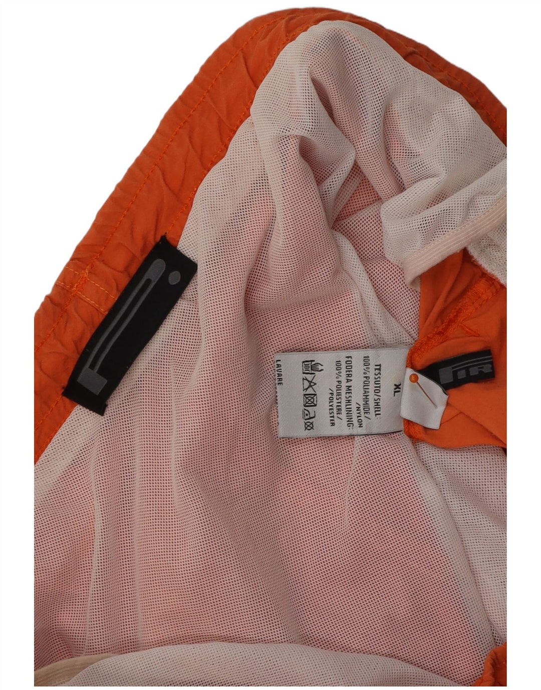PIELINI Mens Swimming Shorts XL  Orange Colourblock Polyester