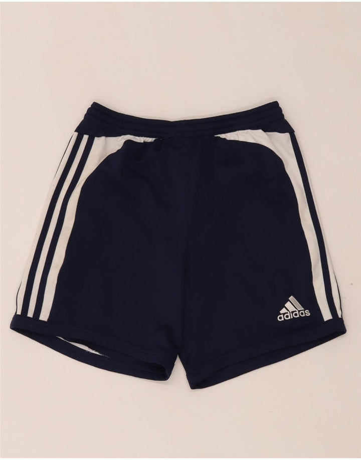ADIDAS Womens Climalite Sport Shorts UK 12 Médio Azul Marinho Colorblock