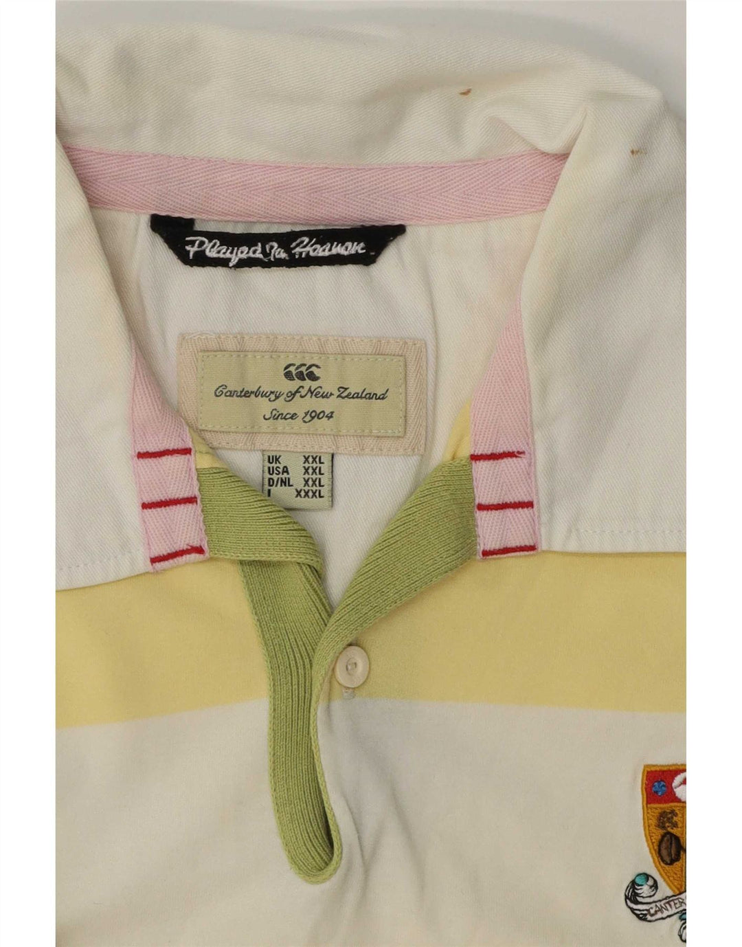 Camisa polo masculina de rugby Canterbury 2XL listrada multicolorida
