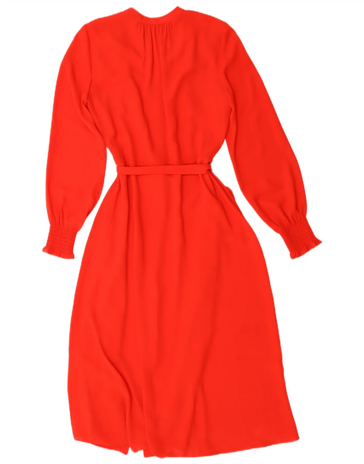 Vestido camisa maxi feminino Hobbs Reino Unido 8 pequeno poliéster vermelho