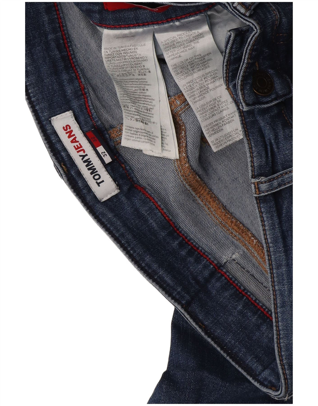 Tommy Hilfiger Masculino Slim Jeans W32 L32 Azul Algodão