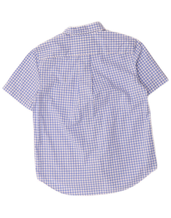 Ralph Lauren Camisa masculina de manga curta 10-11 anos algodão guingão azul médio