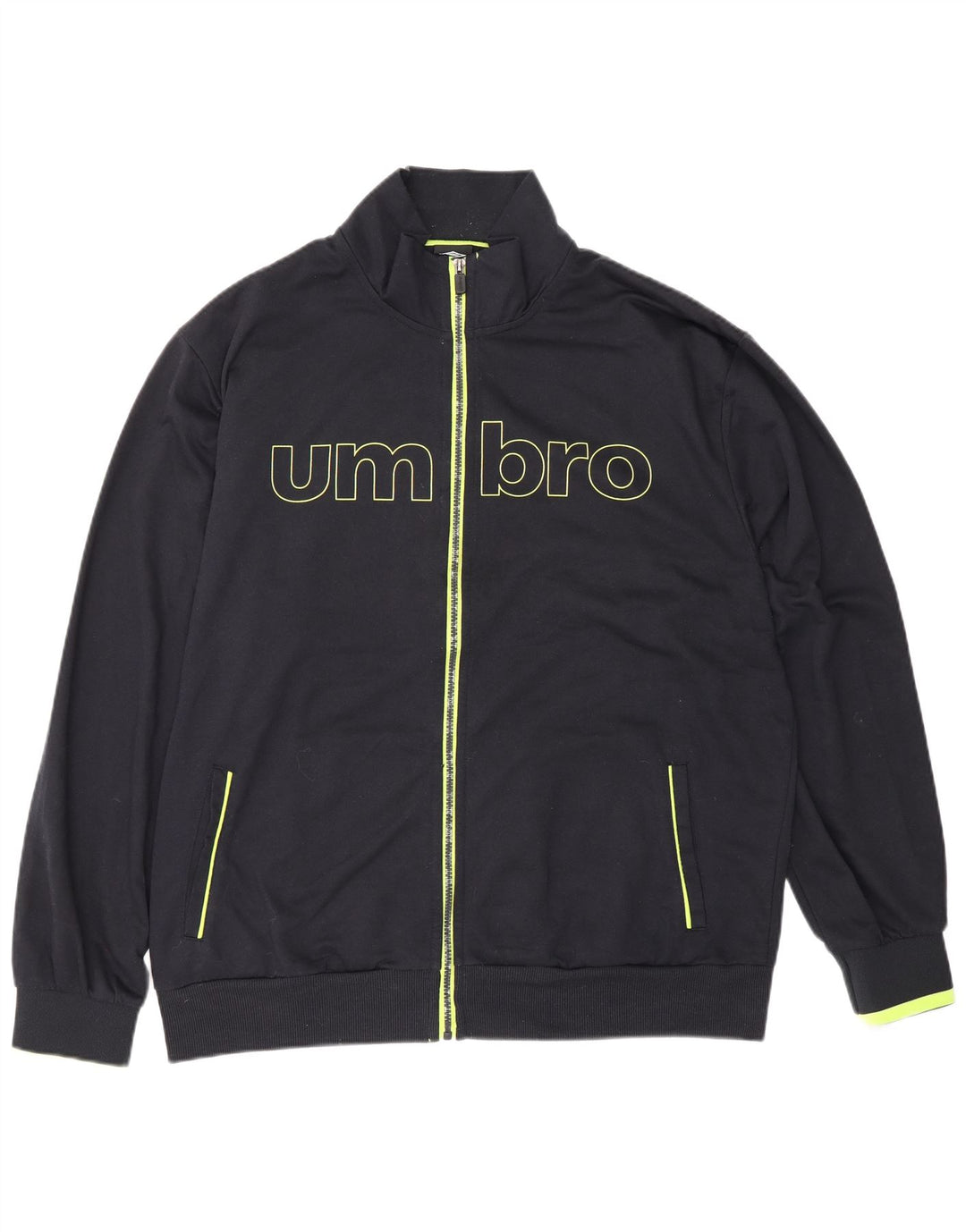 Umbro Mens Graphic Tracksuit Top Jacket IT 56 XL Algodão Preto