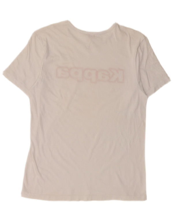 Camiseta feminina Kappa com estampa gráfica UK 14 algodão branco médio