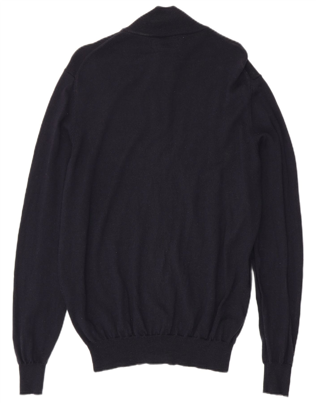 Suéter cardigã masculino Trussardi grande lã azul marinho