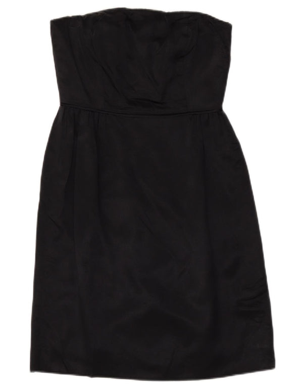J. CREW Minivestido feminino sem alças EUA 2 XS seda preta