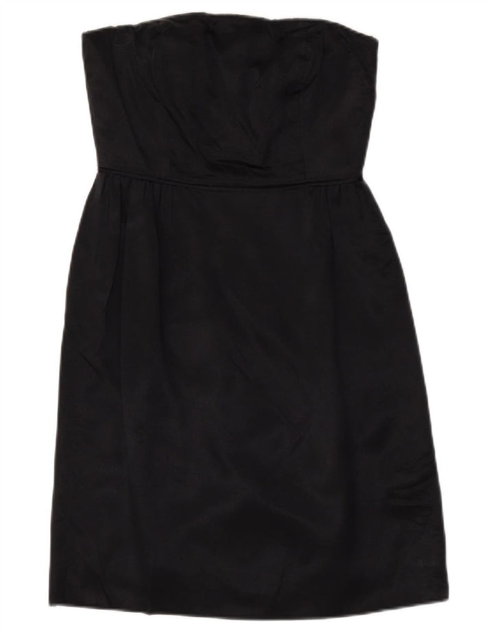 J. CREW Minivestido feminino sem alças EUA 2 XS seda preta