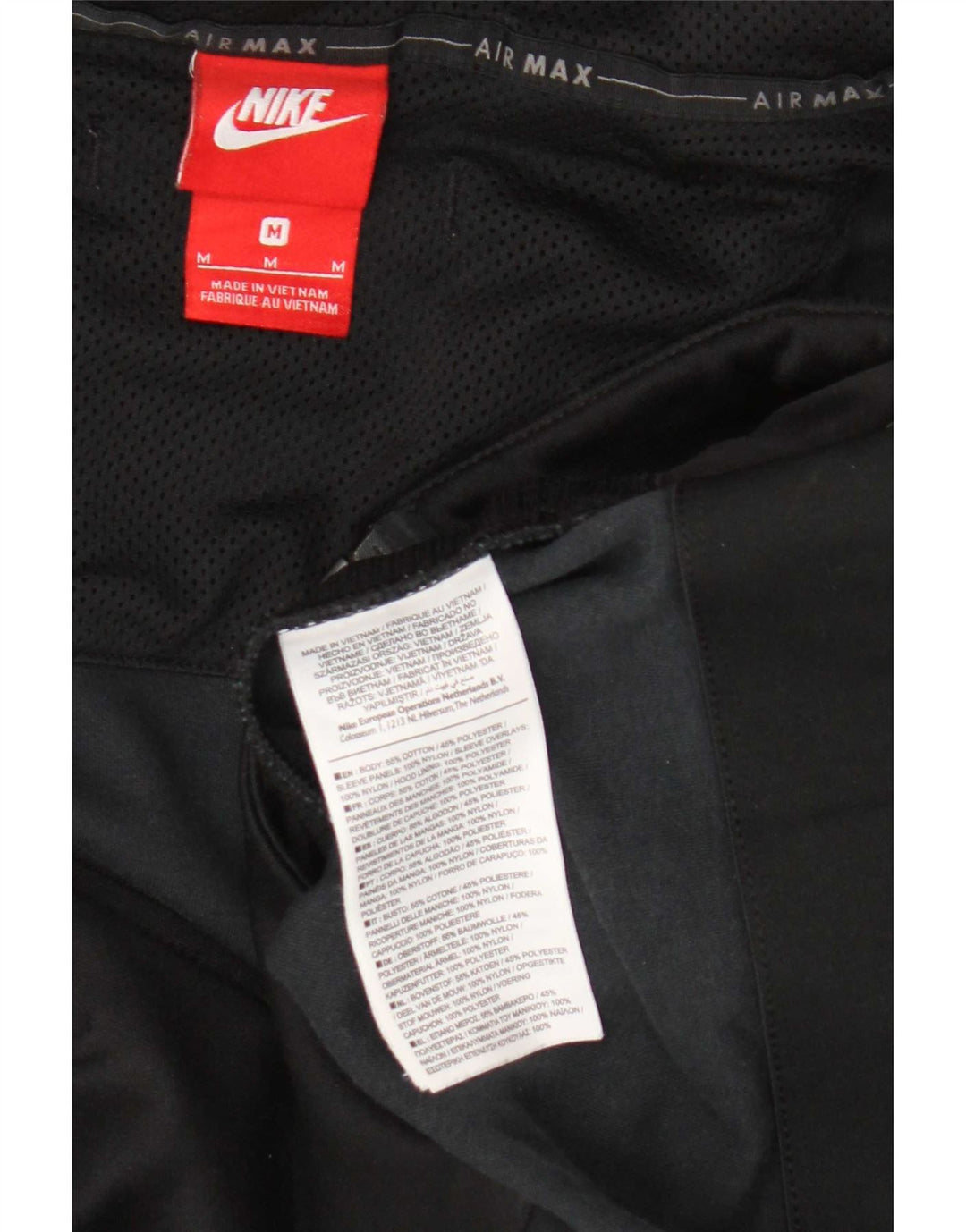 Jaqueta masculina Nike com capuz gráfico com capuz de algodão preto médio