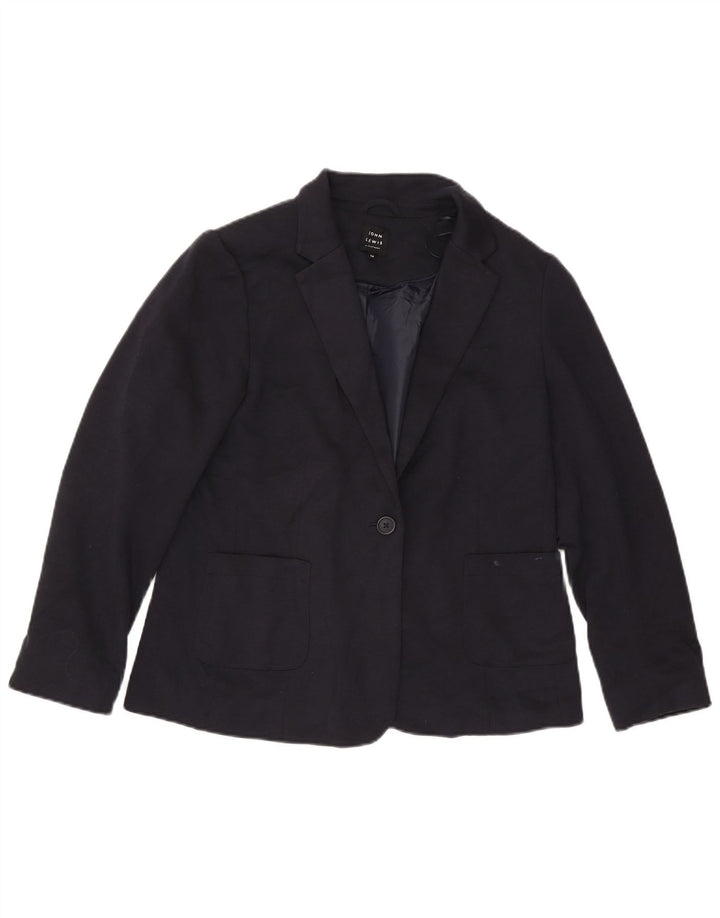 Jaqueta blazer feminina John Lewis com 1 botão Reino Unido 14 poliéster azul marinho médio