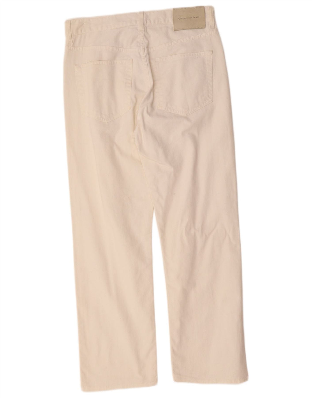 Calça jeans reta feminina Calvin Klein W29 L27 algodão branco