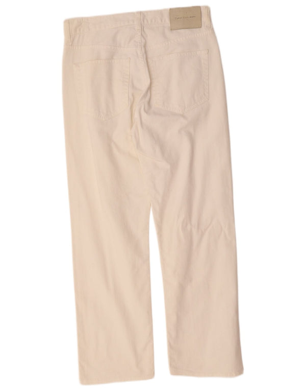 Calça jeans reta feminina Calvin Klein W29 L27 algodão branco