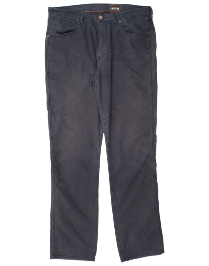 Calça casual reta masculina WRANGLER Arizona Stretch W36 L34 azul marinho