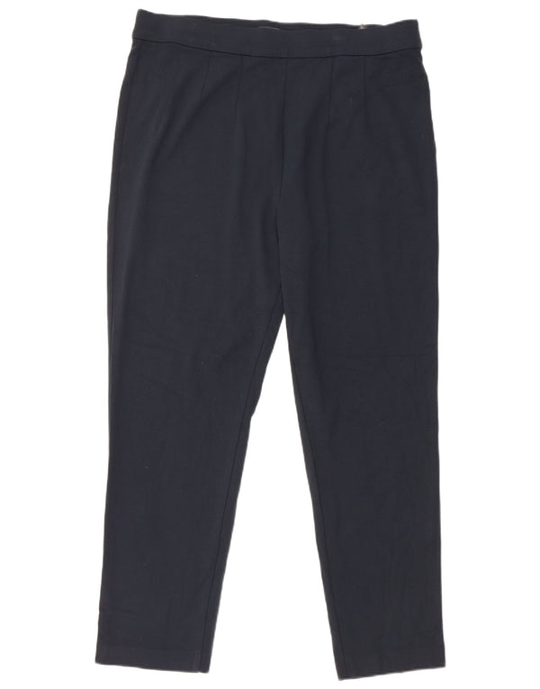 Calça casual feminina Marks & Spencer cônica UK 18 XL W36 L28 azul marinho
