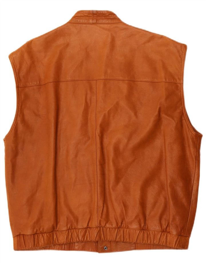 Colete de couro militar masculino Leonardo EU 50 grande couro marrom