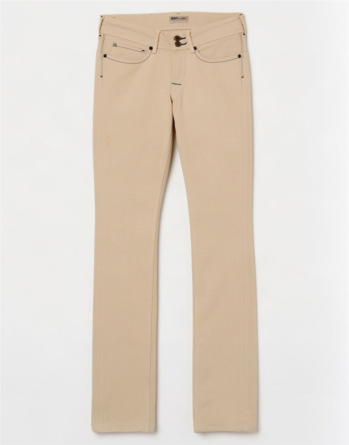 Lee Womens Amy Slim Jeans W27 L33 Off White Algodão