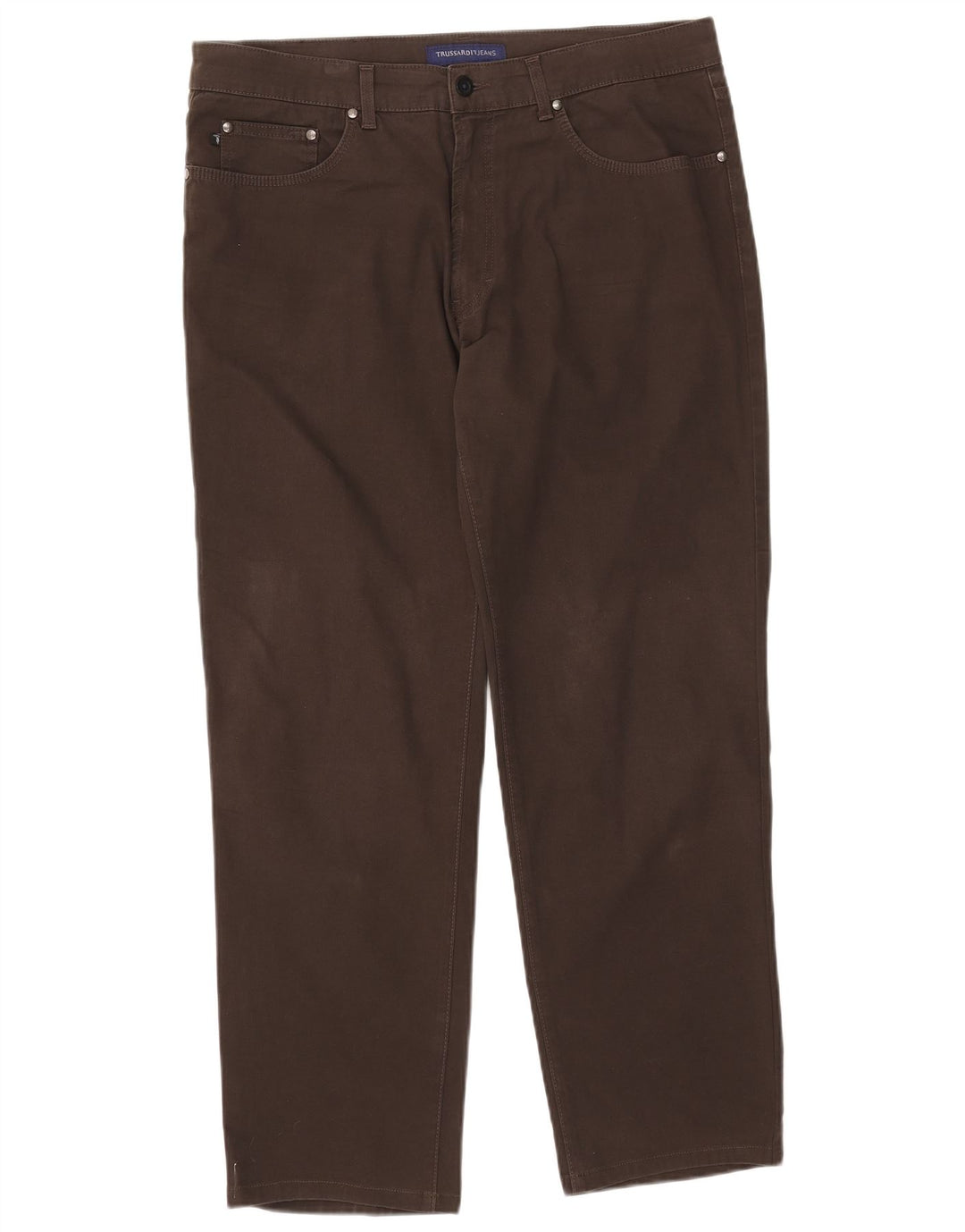 Jeans retos masculinos TRUSSARDI W40 L30 algodão marrom