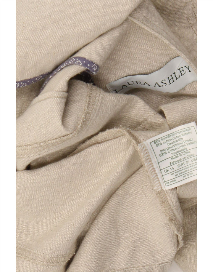 Jaqueta blazer feminina Laura Ashley com 3 botões Reino Unido 14 linho bege grande