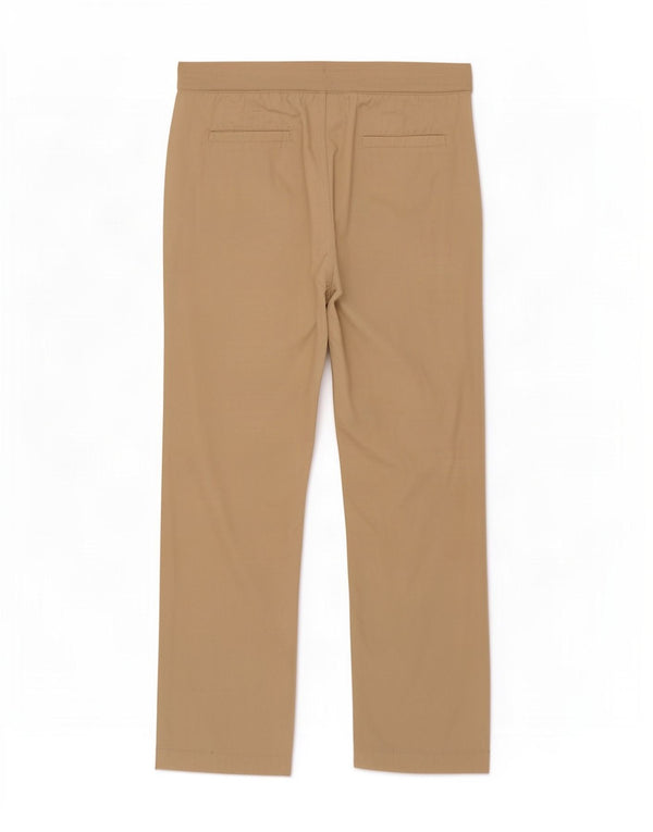 Calça feminina regular Marks & Spencer Reino Unido 16 grande W34 L28 algodão bege