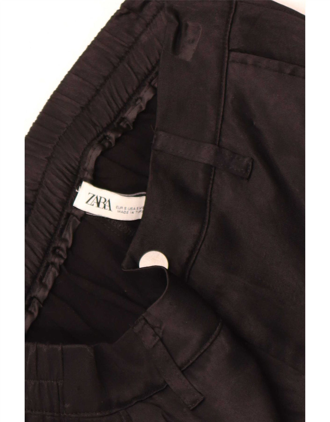 Calça jogger feminina Zara Cargo pequena W26 L28 preta